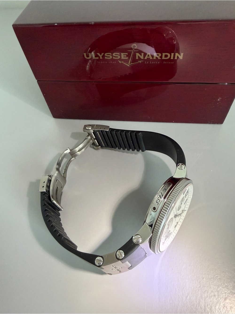 Rare Ulysse Nardin Maxi Marine 41mm Auto White Dial w/ Box - Picture 6 of 10
